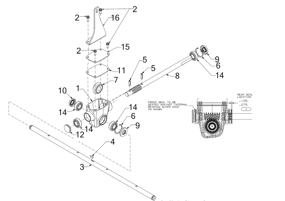 Auger Gearbox Assembly Diagram and Parts List for 2X30-INCHMAX (31AH8JVSB10)(2023) Cub Cadet Snow Blower